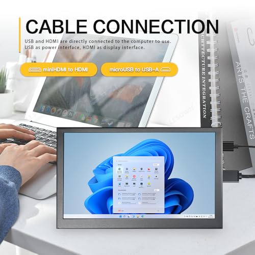 Image of 7 inch Mini Monitor HDMI LCD Display PC Case Secondary Screen 1024x600 IPS Small Portable Monitor with Speakers PC Temperature Display for Laptop Windows