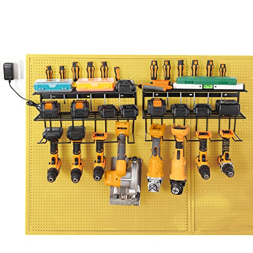 YueTong-Power-Tool-Organizer-for-Tool-StorageDrill-Holer-Wall-MountStorage-Rack-for-Garage-Organization-Wall-Organizer-with-ShelfHeavy-Duty-for-Lifetime-Use2-Pack-Black YueTong Power Tool Organizer for Tool StorageDrill Holer Wall MountStorage Rack for Garage Organization Wall Organizer with ShelfHeavy Duty for Lifetime Use2 Pack Black