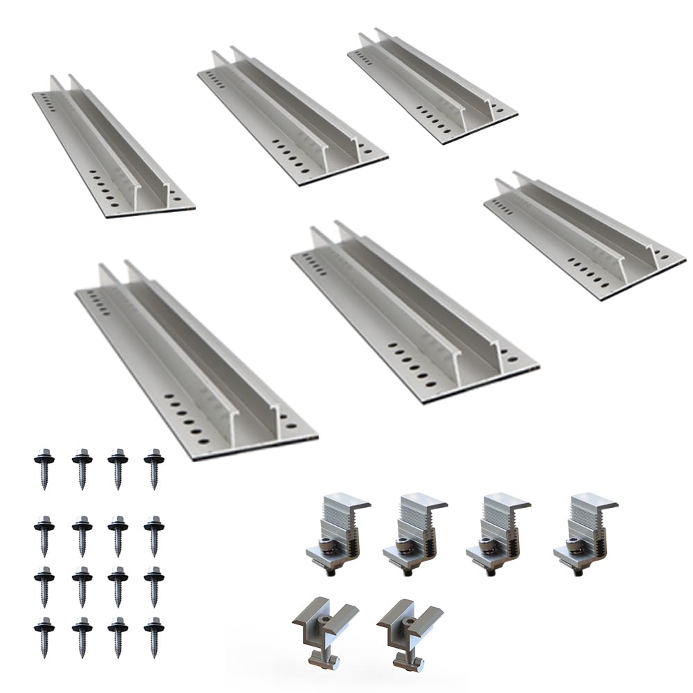 Solarmodul Halterung Trapezblech Solar Panel Mounting Brackets Kit Photovoltaic Trapezoidal Sheet Dachhalterungen Rail for 2 Solar Panels W70*H22*L380mm