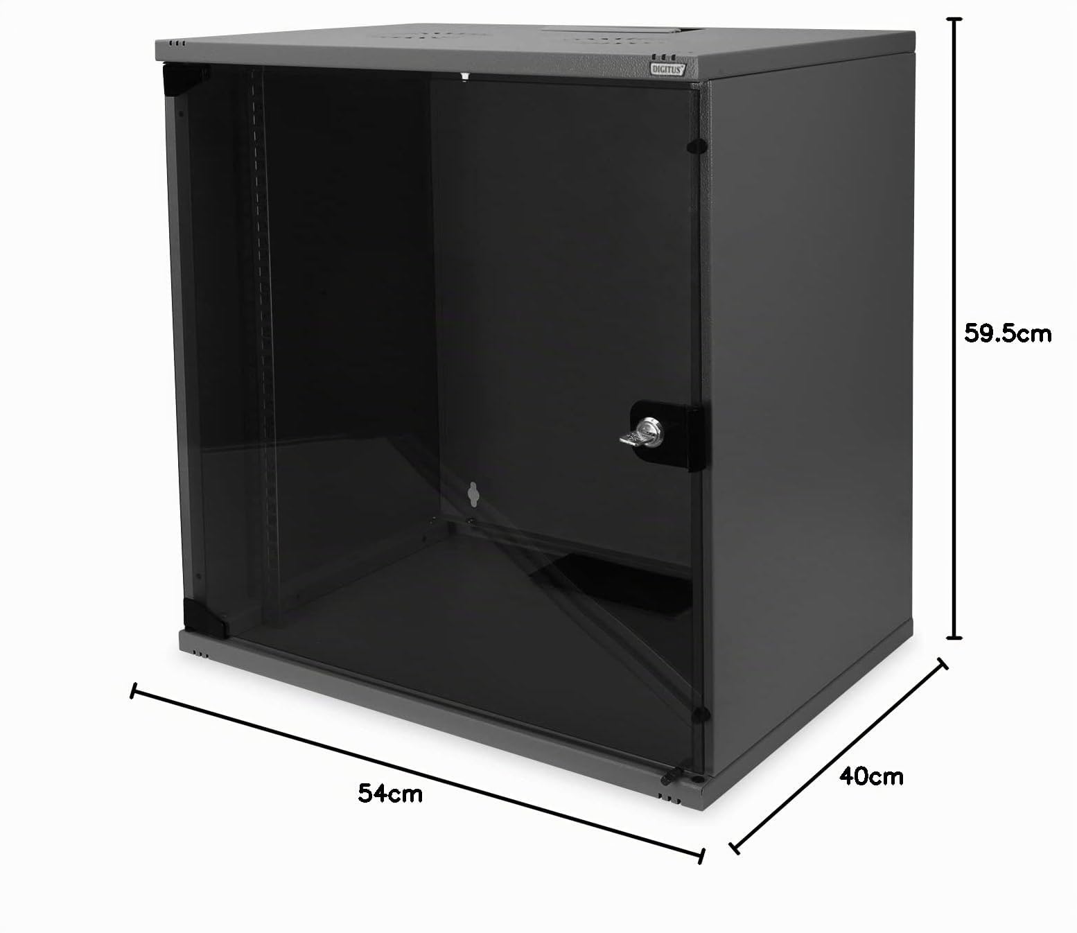 DIGITUS Armoire Réseau - Rack 19 Pouces 12 UH - Non Monté - Montage Mural - Profondeur 400 mm - Capacité de Charge 60 kg - Porte Vitrée - Série Soho - Gris | Profondeur 400 mm – Profondeur utile 270 mm – Montage mural – Capacité de charge 60 kg – Porte vi