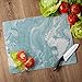 CounterArt Teal Quartz Design 3mm Heat Tolerant Tempered Glass Cutting Board 15” x 12
