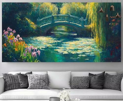 Diamond painting XXL forêt et fleurs 80x240cm avec broderie diamant kit complet adulte