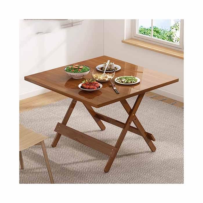 Escritorio Plegable, Mesa Auxiliar For Exteriores, Mesa Auxiliar For Patio, Mesa Cuadrada De Madera, Muebles De Café Plegables For Sala De Estar, Dormitorio, Exterior(Natural-1,80x80x74cm)