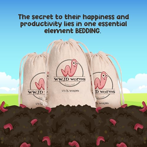 image for WWJD Worms Red Wigglers Composting Worms - 1/4lb Red Worms for Compost