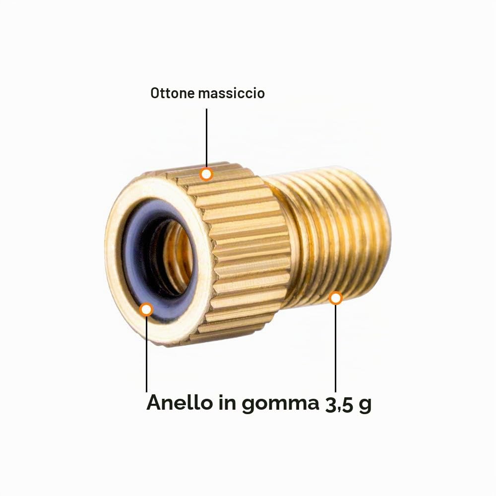 HZJD Adattatore per Valvola Presta, Convertire Presta in Schrader per Bicicletta, Gonfiare pneumatici utilizzando pompa standard o compressore d'aria, Tappi Per Valvole(2pezzi)