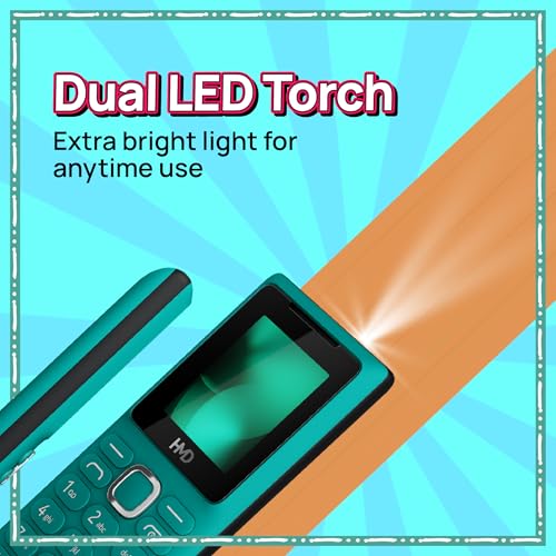 Image of HMD 101 Keypad Mobile Phone | Dual SIM, Long Lasting Battery, Durable Design, English Phone Talker, Wireless FM Radio, MP3 Player, MicroSD, 1-Year Replacement Guarantee | Teal