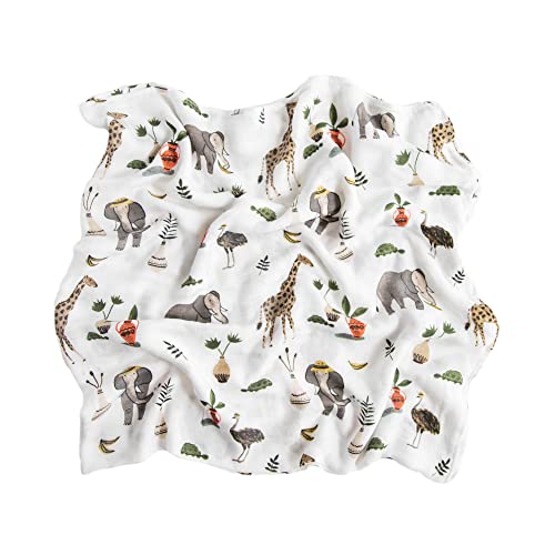 Image of Little Unicorn - SafariSocial Deluxe Swaddle | Single | 100% Rayon Muslin from Bamboo | Super Soft | Newborns and Infants | Large 47 inch x 47 inch | Machine Washable
