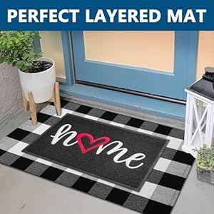   EARTHALL-Door-Mat-Outdoor-Indoor-Home-Doormat-30x175-Durable-Floor-Mat-Non-Slip-Rug-Ultra-Absorb-Mud-Easy-Clean-Front-Doormat-for-Garage-Entryway-Patio-High-Traffic-Areas-Black