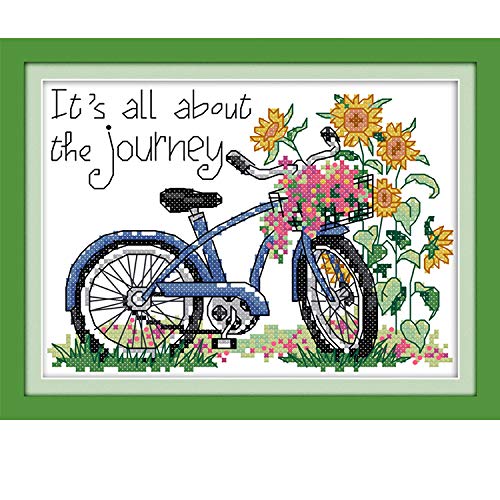 YEPLINS Cross-Stitching Débutants Cross Stitch Kits Cross Stitch It's All About The Journey 26X21CM Cover