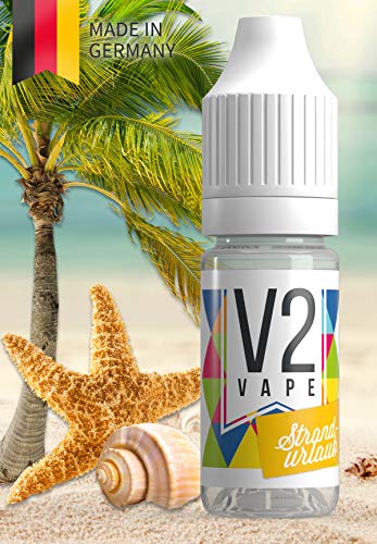V2 Vape E-Liquid Strandurlaub gebrauchsfertig - Made in DE 0mg nikotinfrei - 10ml – Bild 3