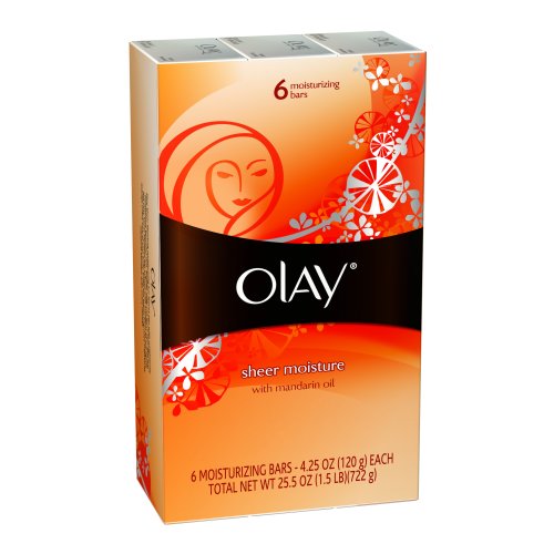 Olay Sheer Moisture Ribbons Bath Bar with Mandarin Oil, 6 Count (Pack of 2)
