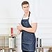 YukaBa Blue Adjustable Denim Jean Kitchen apron with 5 Pockets for Women Men Optimized upgrade(Denim) (Set of 1)