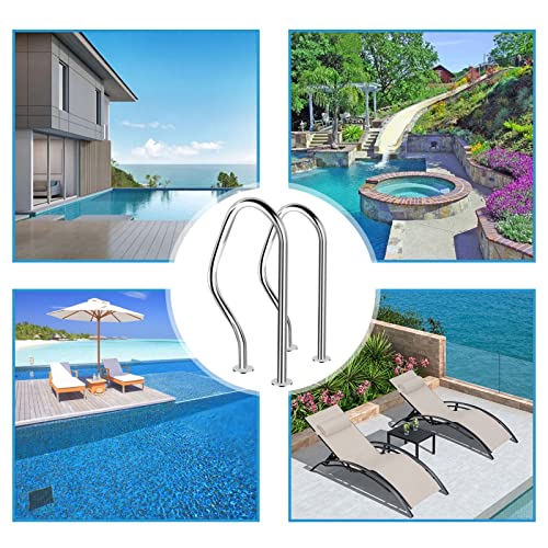 Barandilla para piscina de acero inoxidable 304 2 piezas miniatura 6