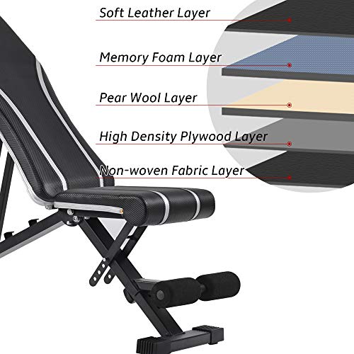 Merax Utility Weight Bench Adjustable Workout Bench for Weight Training, Full Body Workout