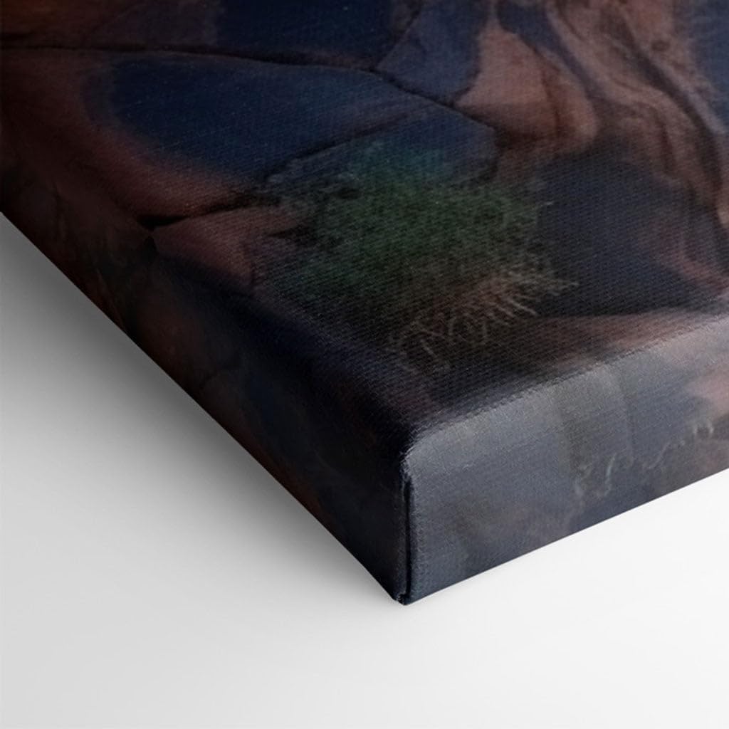 Canvas for Living room. Sapphire Ribbons Through Red Stone Giants: Nature's Masterpiece Unveiled, 27 x 18 inch Canvas Wall Art - Modern Home Decor
