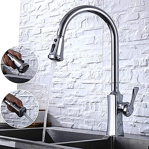 Robinet de cuisine en laiton robuste mitigeur haut de gamme fini nickel brossé - 5