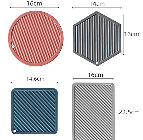 Naidev Trivet Mat Silicone Pot Holders, Wok Stand Hot Pads Silicone Coasters, Cup Insulation Mat, Insulation Pad Potholders Random Color(Set of 4,) 4