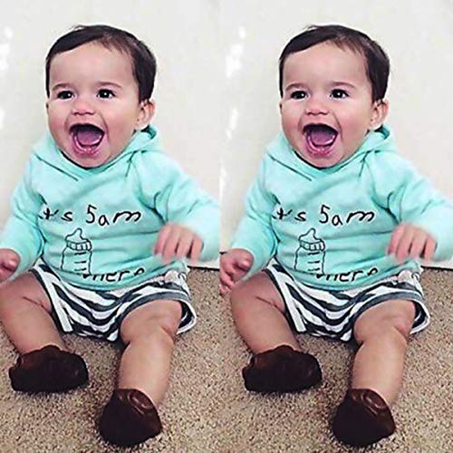 Conjunto Infantil, 0-2 Anos, Outono Inverno, Com Capuz (2 pçs -Verde)