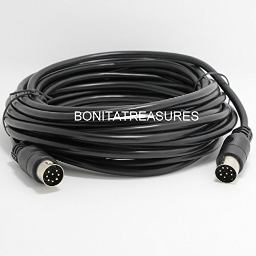 8 Pin Large Size DIN 12 Ft Foot Black Cable Male-Male Midi Audio Wire 12 feet for Peavey Sanpera pedal