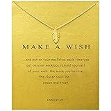 Friendship Gold Feather Pendant Necklace Message Card Key Good Lucky Butterfly Pearl Circle Necklace for Women Gift Card (Gold Feather)