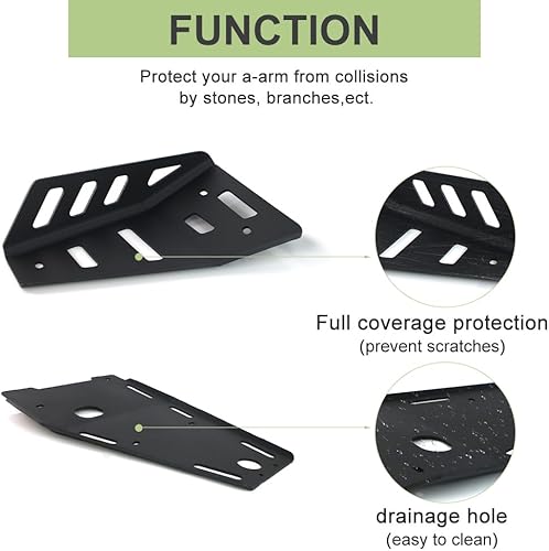 Miniatura 6 de REARACE Protectores de brazo A delantero y trasero, placas deslizantes de aluminio de 0.157 in compatibles con Raptor 700 2006-2024, 700R 2013-2024,