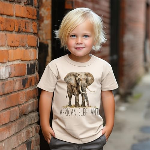 African Elephant Toddler Shirt - Cute Educational Elephant Animal Species Kids Safari Clothing - Natural Boho Toddler & Youth Tee3