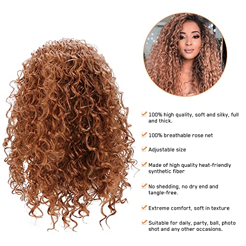 Topretty Parrucche Afro Ricci, Parrucche Capelli