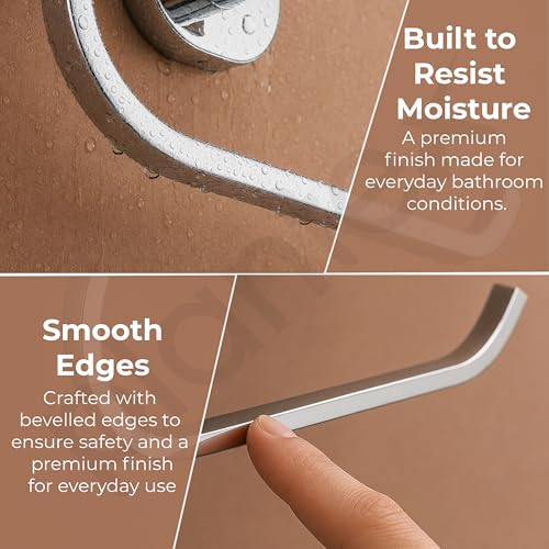 Image of Plantex J4 Stainless Steel Towel Hanger for Wash Basin /Hand Towel Hanger /Napkin Holder for Wash Basin /Bathroom Accessories (Chrome Finish) Onix