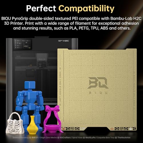 Image of BIQU PyroGrip Double Side Textured PEI Compatible with Bambu-Lab H2C 3D Printer 355x346mm PEI Spring Steel Build Plate Flexible Sheet Print Bed Removable Surface Platform