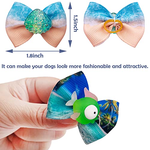 24pcs/12pairs Dog Hair Bows with Rubber Band Summer Sea Animal Pattern for Girl Boy Male Female Small Medium Puppy Doggie Poodle Toknot Bowknot Elastic Grooming Accessories 24pcs/12pairs Dog Hair Bows with Rubber Band Summer Sea Animal Pattern for Girl Boy Male Female Small Medium Puppy Doggie Poodle Toknot Bowknot Elastic Grooming Accessories
