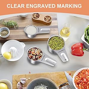 Measuring cups and spoons set of 20 7 stainless steel nesting measuring cups 7 spoons 1 leveler 5 mini measuring spoons for cooking baking  urban country home decor