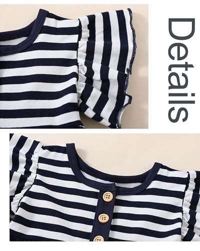 Image of Doresbebe Baby Girl Clothes Toddler Girl Outfits Infant Girl Summer Clothes for Girl Ruffle Shirt Pants+Cute Headband 3PCS