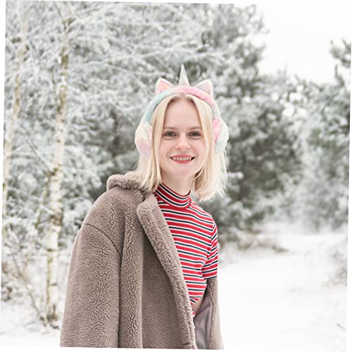 Lovely Unicorn Horn Modeling Design Plush Earmuff Ear Cover Winter Earmuff4