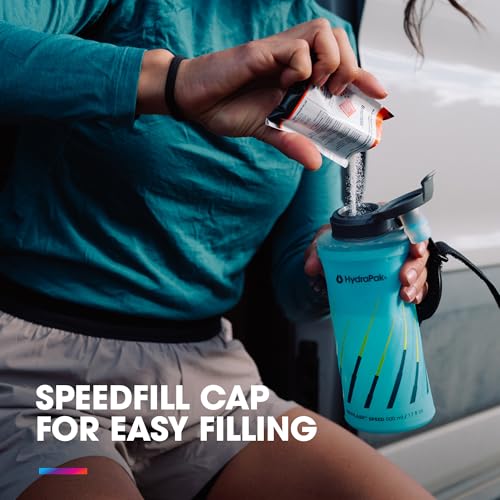 Image of HydraPak SkyFlask Speed - Collapsible Handheld Running Water Bottle (350ml, 500ml, 500ml Insulated) - Adjustable Strap, Lightweight, Spill-Proof Cap