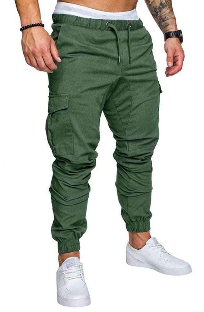 THWEI Men's Cargo Pants Slim Fit Casual Jogger Pant Chino Trousers Sweatpants