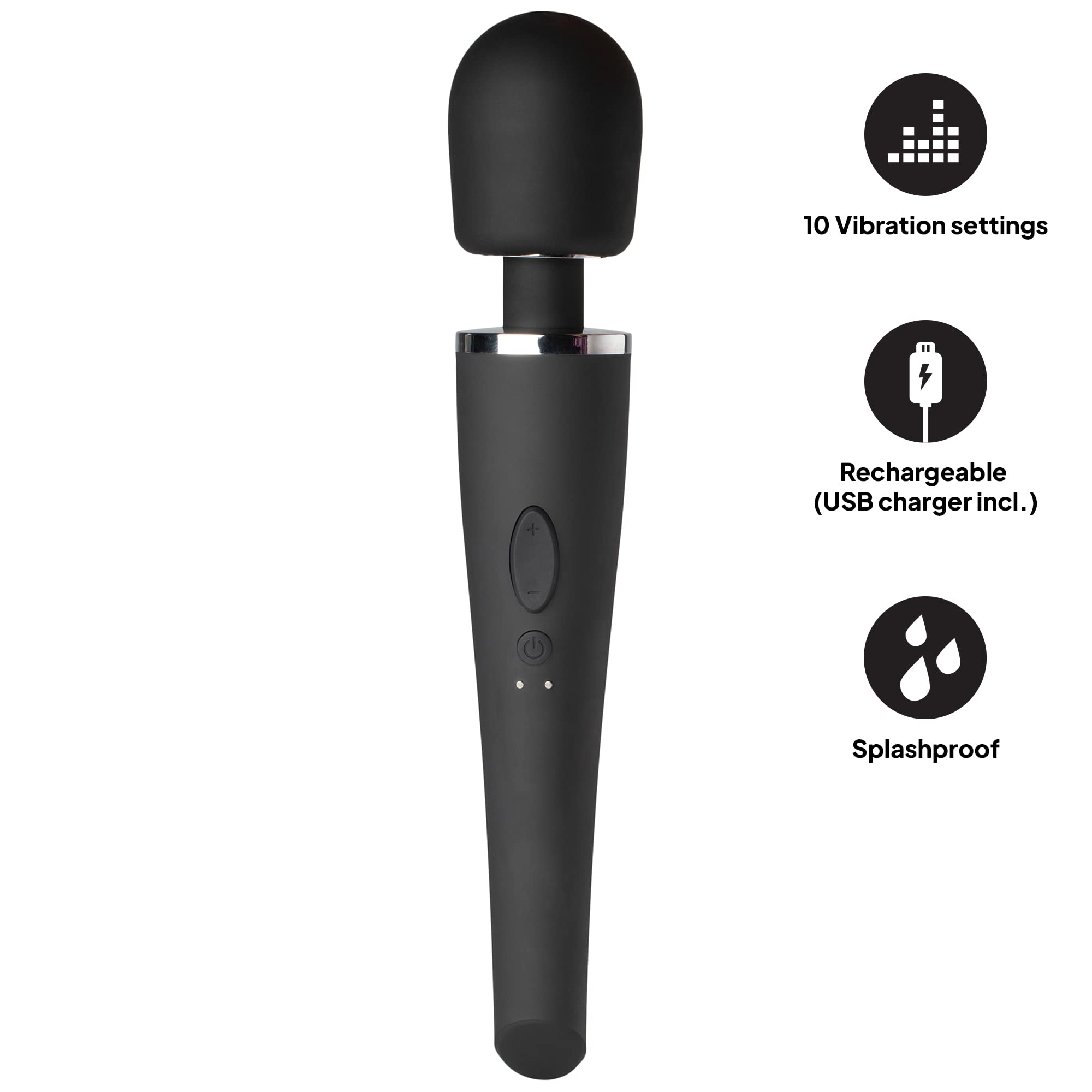 Sinful Vibratore a bacchetta sessuale Luxy extra potente, vibratore magico, silenzioso, a prova di spruzzi, vibabratore per massaggio senza fili, per donne, con 10 impostazioni di vibrazione