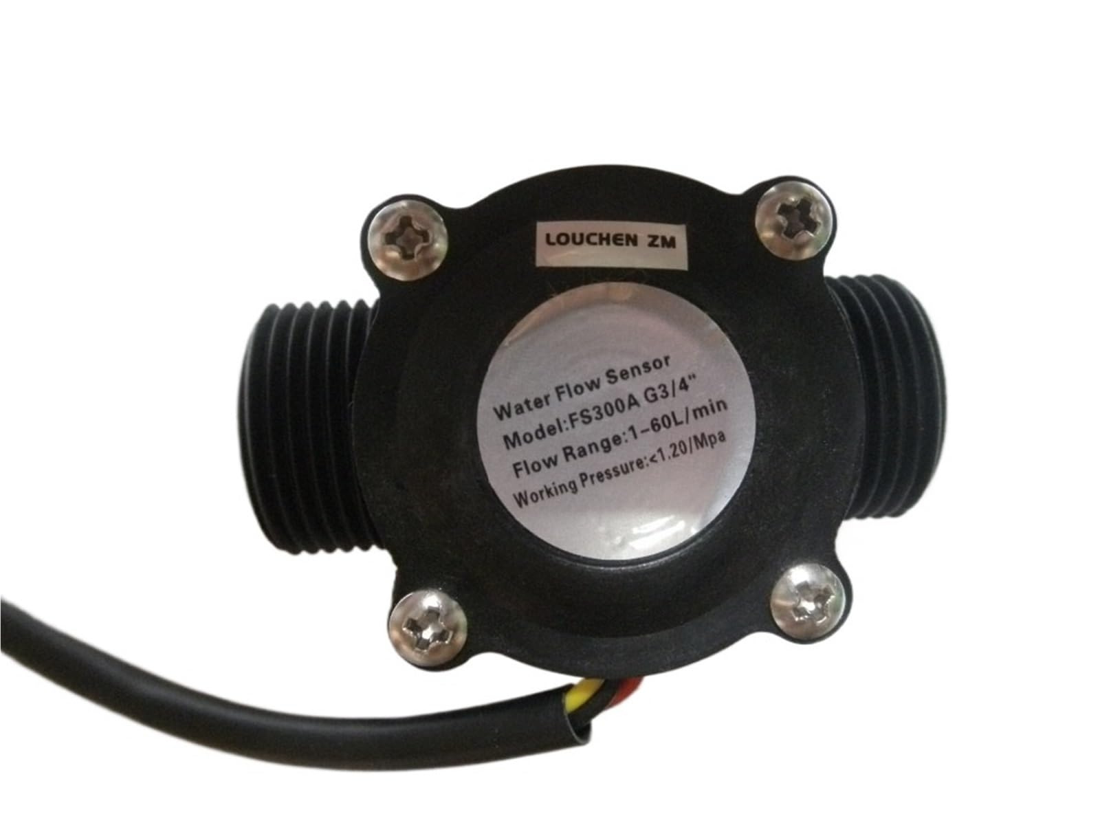 Medidor de flujo con pantalla G3/4"+Sensor de flujo +Live solenoide +Adaptador de corriente