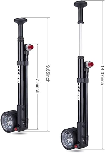 Miniatura 6 de Bomba de choque de alta presión - (400 PSI máximo) Bomba de choque de bicicleta MTB para horquilla y suspensión trasera con válvula Schrader sin