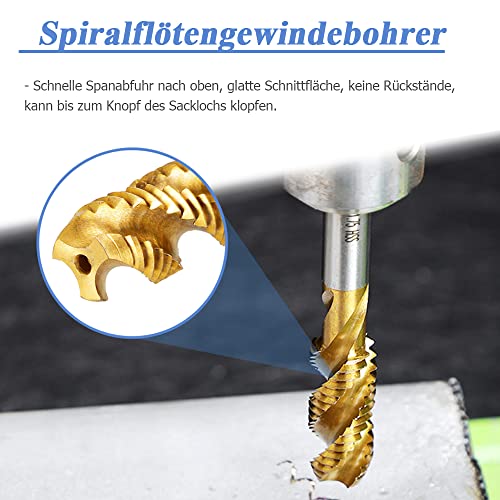 Mesee Set di 9 maschi per filettatura a spirale