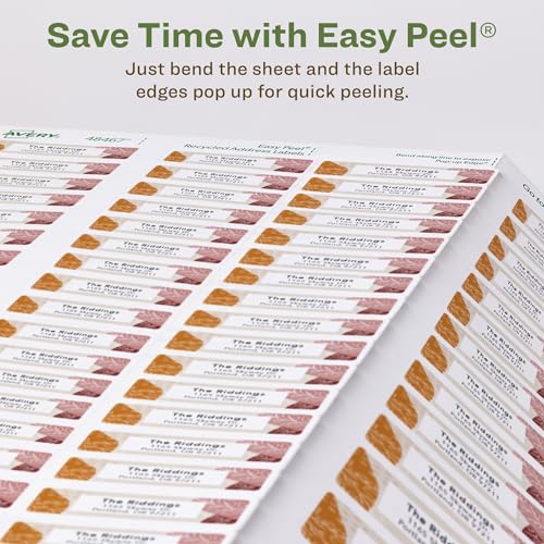 Image of Avery EcoFriendly Recycled Return Address Labels, 1 /2 inch x 1-3 /4 inch, White, Permanent Label Adhesive, 8,000 Printable Labels (48467) (Pack of 5)