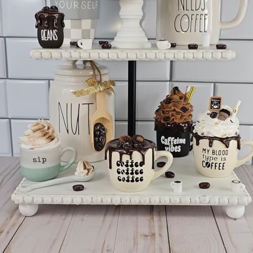 Mini Taza de Café Decorativa Hecha a Mano con Crema miniatura 4