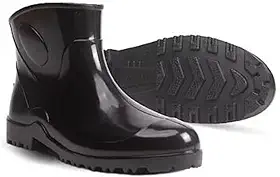 Bota Galocha Borracha Pvc Forrada Cano Curto Açougue Limpeza (Preto, 40)