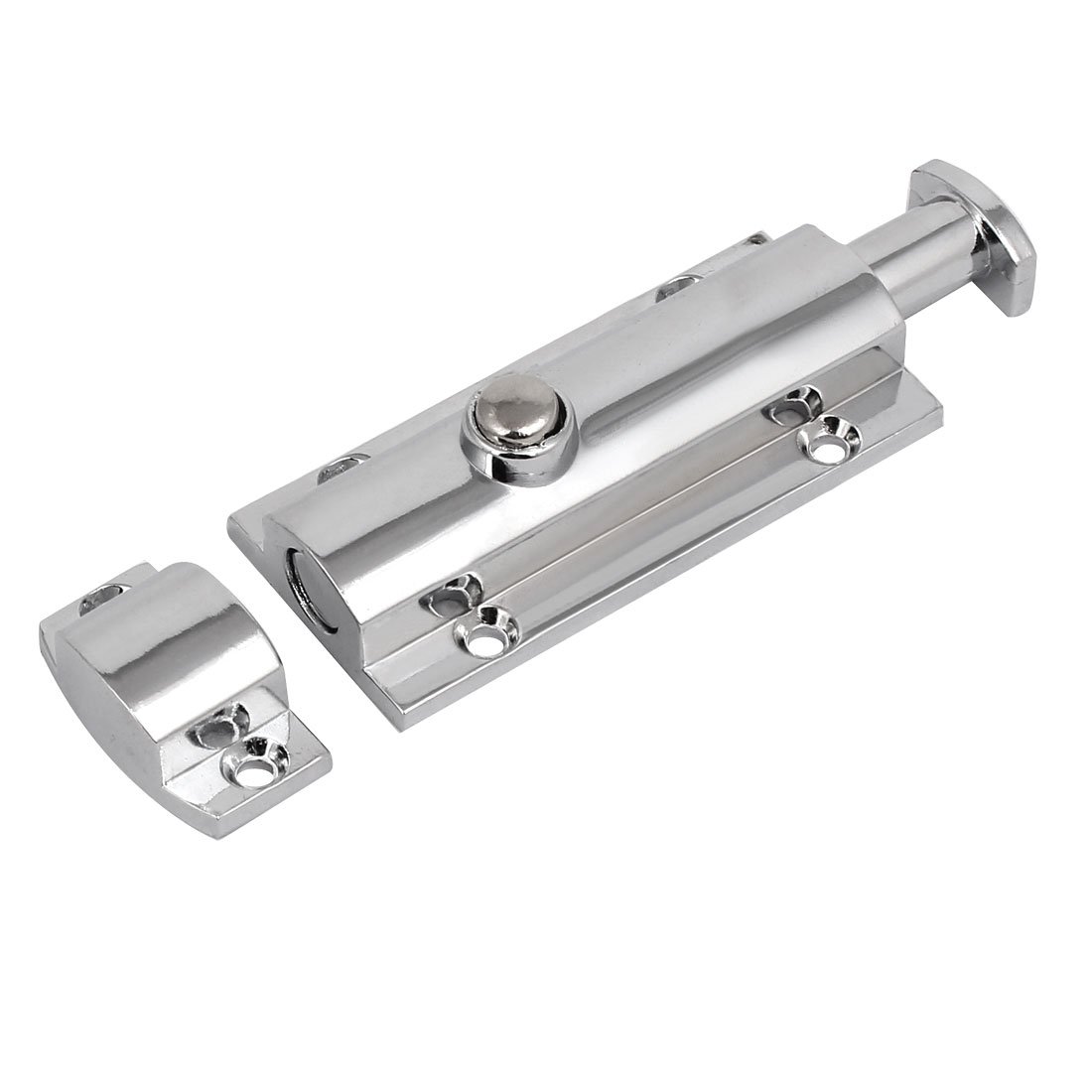 Sourcing Map Silver Sourcingmap 3-Inch Length Spring Loaded Security Door Lock Latch Barrel Bolt Hasp Stapler