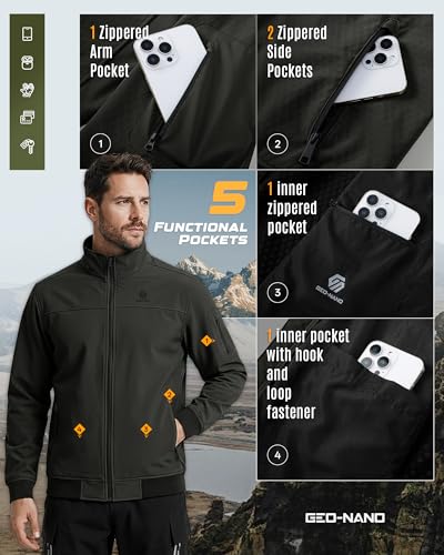 Image of Men's Waterproof Lightweight Fleece Lined Softshell Jacket