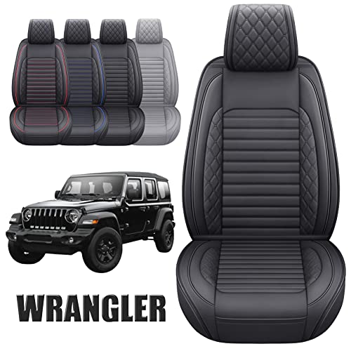 Image of Aierxuan Front Jeep Wrangler JK JL Seat Covers 2 /4 Door, Black