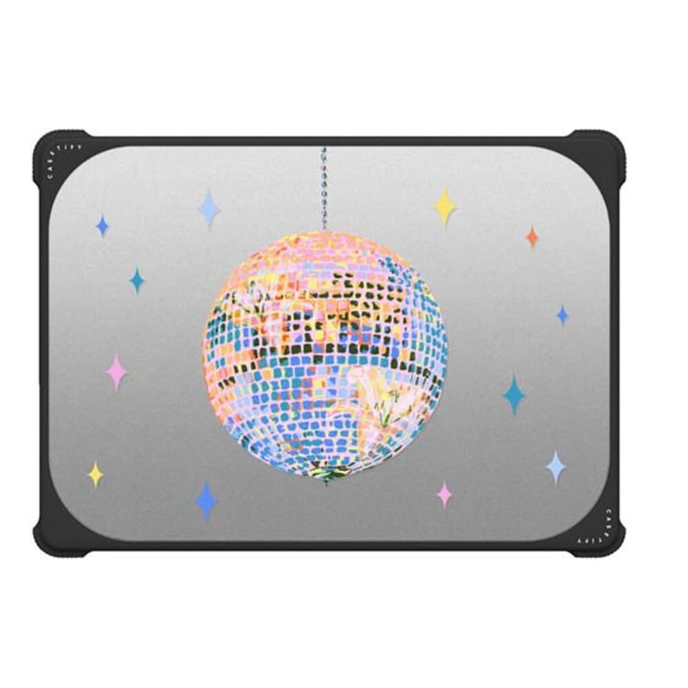 CASETiFY Impact - Funda para MacBook Pro de 14 pulgadas (2021/2023) [Diseño de esquina protectora mejorado/recortes de ventilación/agarre antideslizante] - Disco - Negro transparente