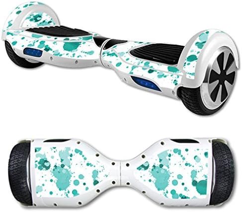 Protective Vinyl Skin Decal for Self Balancing Scooter Hoverboard mini hover 2 wheel unicycle wrap cover sticker Teal Splatter - (DECAL ONLY)