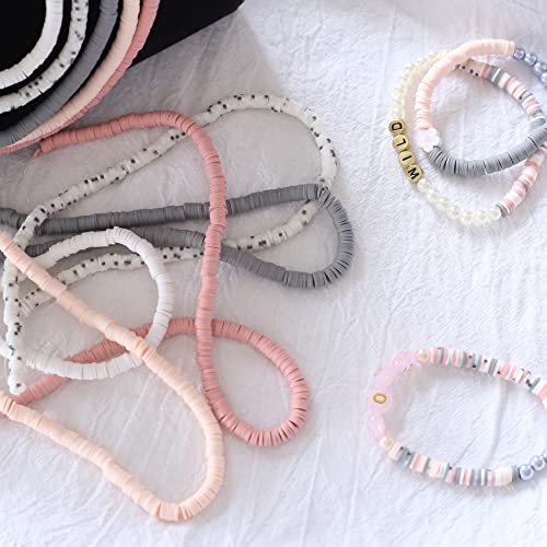 HERZWILD ca.3600pcs Heishi Beads Colorful 6mm Clay Beads for Threading 10 Strands Clay Beads Set for Chocker Necklace - Image 4