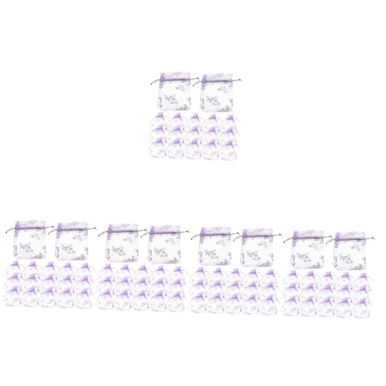 VALICLUD 5 Sätze Organza-geschenkbeutel Wäschebeutel Für Partytaschen Packbeutel Packtasche Weihnachtliche Geschenktüten Partytüte Armband Verpackung Mini-geschenktüten Violett 50 Stück * 5