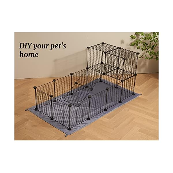 LURIVA-DIY-Guinea-Pig-Cage-with-Mat-Small-Animal-Playpen-with-Mat-Pet-Playpen-Rabbit-Cage-Small-Animal-Cage-Puppy-Dog-Playpen-Indoor-Outdoor-Metal-Wire-Yard-Fence12-X-12-Inch-12-Panels-Black LURIVA-DIY-Guinea-Pig-Cage-with-Mat-Small-Animal-Playpen-with-Mat-Pet-Playpen-Rabbit-Cage-Small-Animal-Cage-Puppy-Dog-Playpen-Indoor-Outdoor-Metal-Wire-Yard-Fence12-X-12-Inch-12-Panels-Black